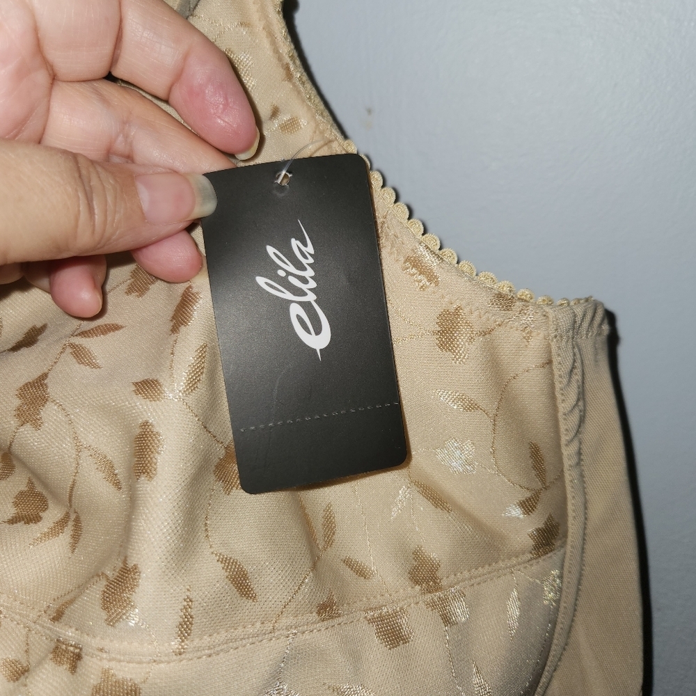 Wireless Elia Bra NWT 5415 Sz 52G Beige Nude Jacquard - Picture 3 of 5